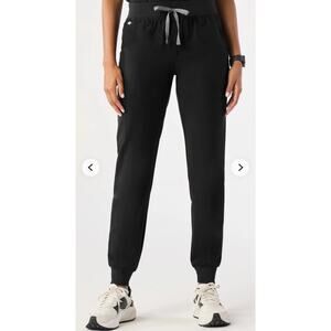 FIGS Zamora Jogger Scrub Pants Black XS | Slim Fit 4-Way Stretch Medical Uniform